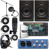 PreSonus AudioBox 96 Audio Interface (May Vary Blue or Black) Full Studio Bundle with Studio One Artist Software Pack with Eris 4.5 BT Pair Studio Bluetooth Monitors and 1/4?? Instrument Cable