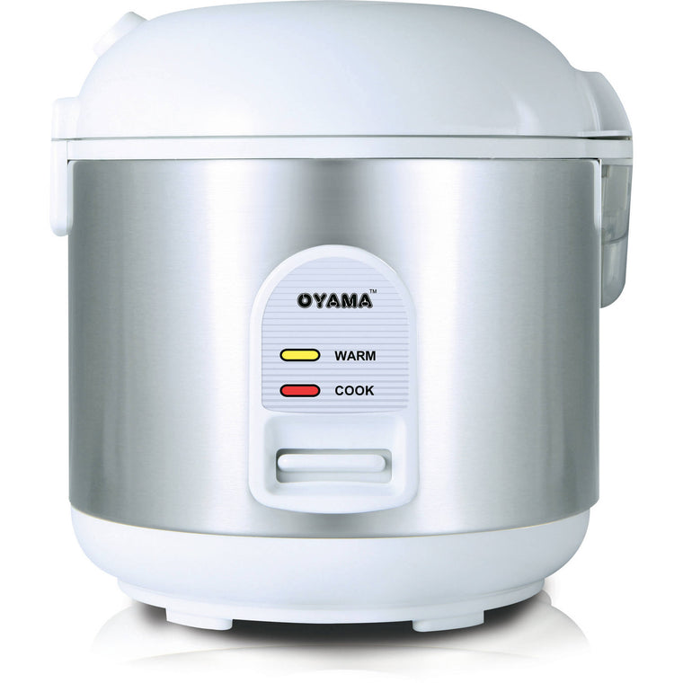 Oyama 5-Cup All Stainless-Steel Rice Cooker/Steamer/Warmer, White
